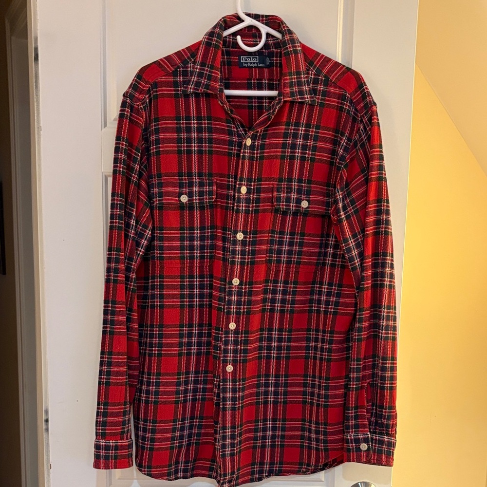 Polo Ralph Lauren Men’s Red Plaid Flannel Shirt (L)
